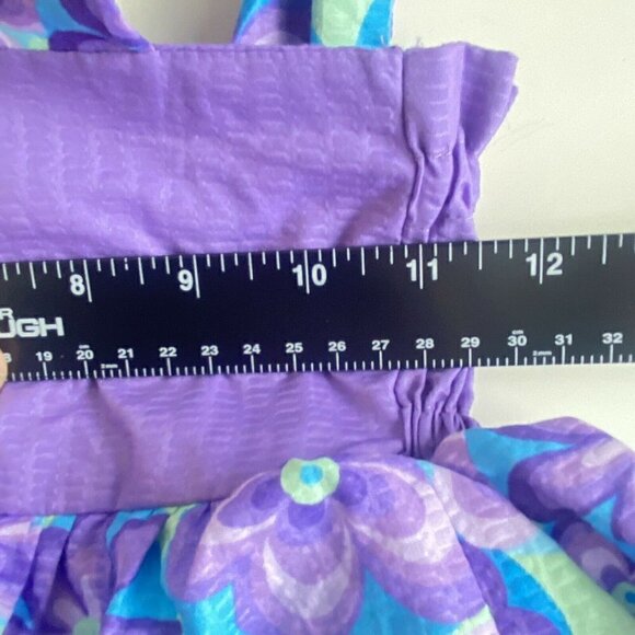 Custom Made Girl’s Purple Tiered Ruffle Easter Dress Sz 7 - Picture 7 of 9